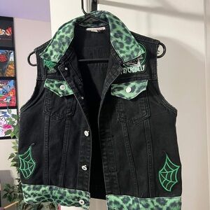 Rockabilly Green Leopard Print vest